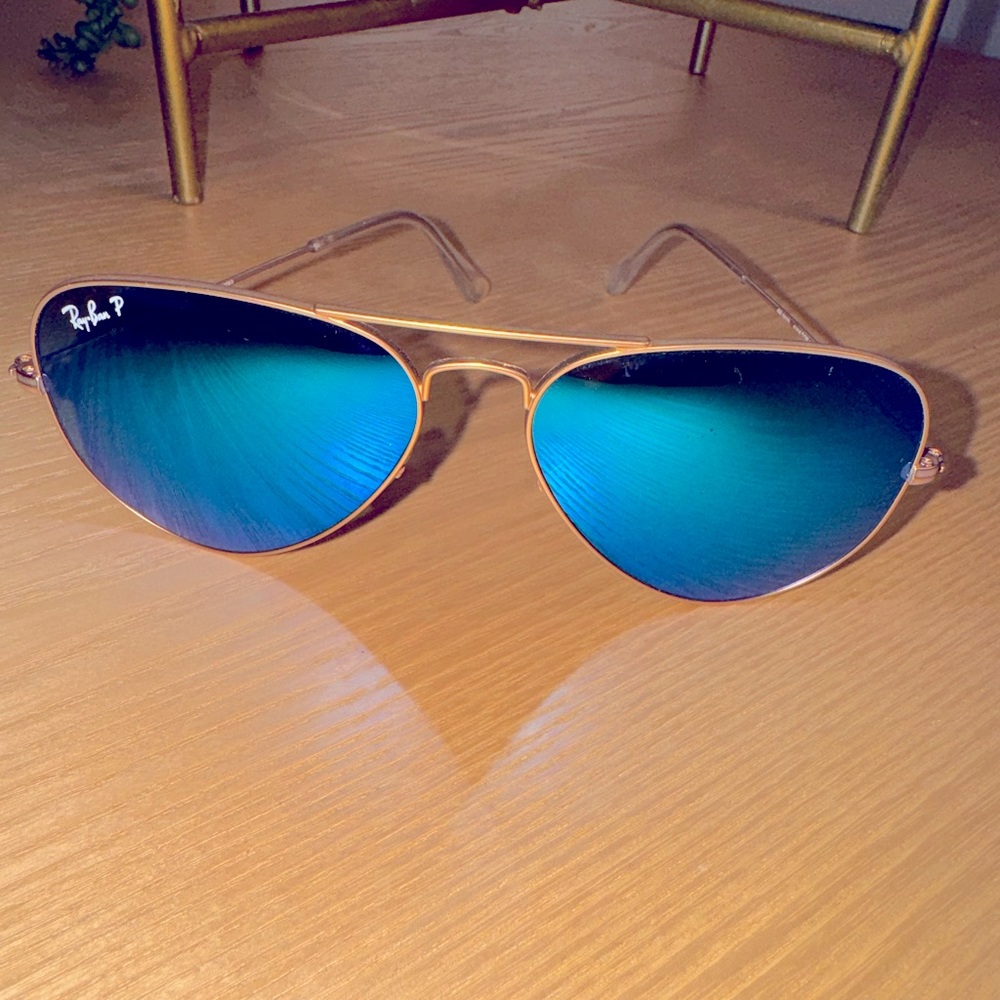 Ray-Ban aviator blue and gold sunglasses